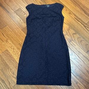 Chaps Midnight Navy Blue Lace Mini Dress - size 6